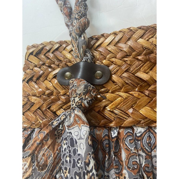 Cappelli Straworld Handbag Fabric Multi Colored Boho Purse - Picture 4 of 12